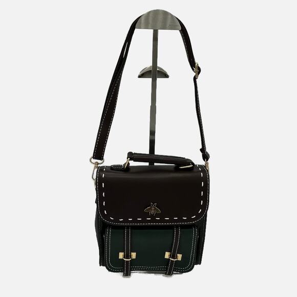 Bumblebee Faux Leather Handbag or Backpack in Green - Picture 2 of 5